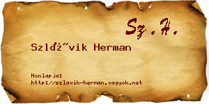 Szlávik Herman névjegykártya