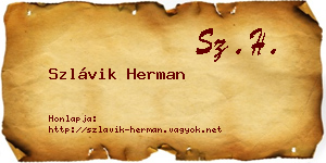 Szlávik Herman névjegykártya